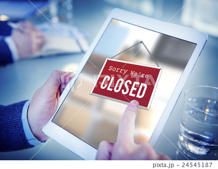 Closed Signage Marketing Shop Concept Closed Signage Marketing Shop Concept 24545187