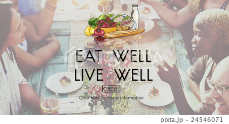 Eat Well Live Well Nutrition Organic Healthy Concept 24546071