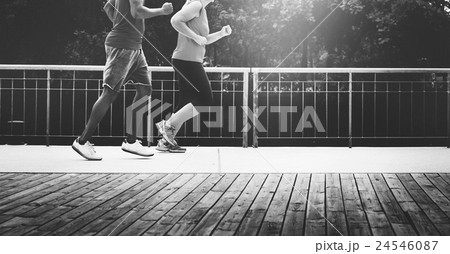 Couple Exercise Wearing Happiness Healthy Concept 24546087