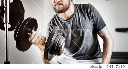 Athlete Attractive Gym Equipment Fitness Hobby Concept Athlete Attractive Gym Equipment Fitness Hobby Concept 24547119