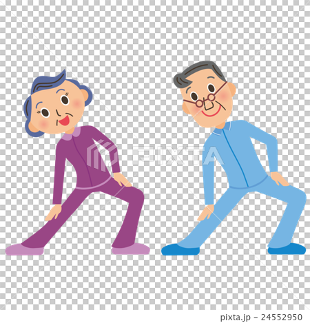 体操をする老夫婦 24552950