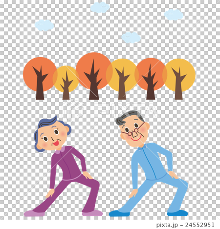 秋の風景と老夫婦 秋の風景と老夫婦 24552951