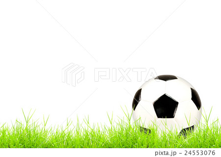 soccer ball on green grass isolated on white 24553076