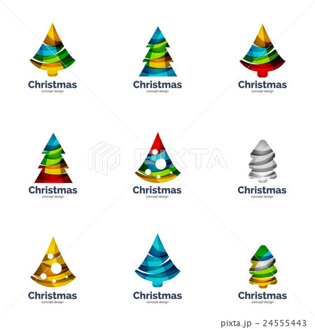Vector set of abstract Christmas tree logo iconsのイラスト素材 [24555443] - PIXTA