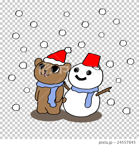 Bear and snowman in the snow Bear and snowman in the snow 24557845