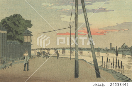 明治時代の東京：井上安治(1864-1889)「厩橋 」 24558445