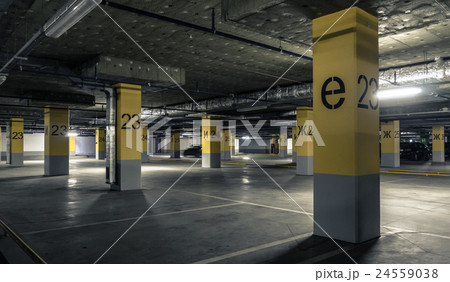 Empty parking lot wall. Urban industrial Empty parking lot wall. Urban industrial 24559038