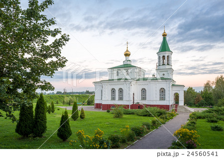 Pokrovskaya old church and garden landscape in 24560541