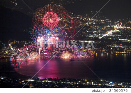 諏訪湖の花火 24560576