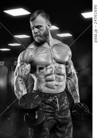 Muscular athletic bodybuilder fitness model  24561690
