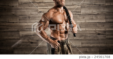 Muscular athletic bodybuilder fitness model  24561708