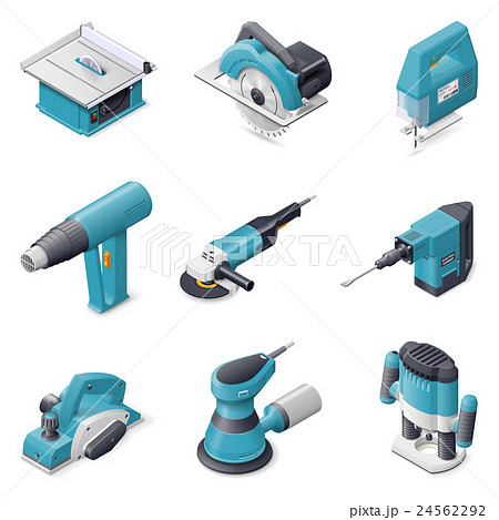 Construction electric tools icon set 24562292
