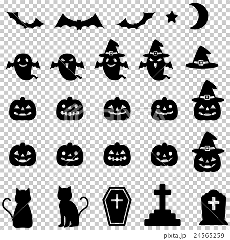 ハロウィン　アイコン　切り抜き　黒 24565259