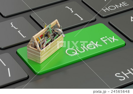 quick fix concept on keyboard, 3D rendering 24565648