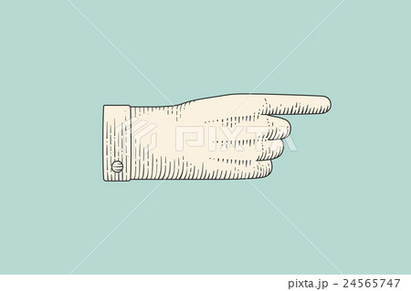Drawing of hand sign with pointing finger in Drawing of hand sign with pointing finger in 24565747