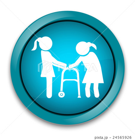 Woman helps elderly woman patient with a walker Woman helps elderly woman patient with a walker 24565926