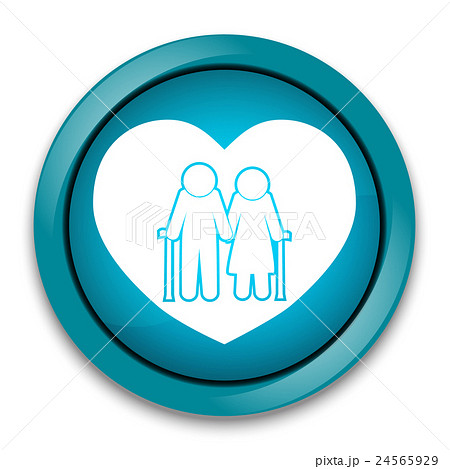 Elderly couple with love symbol. Elderly couple with love symbol. 24565929
