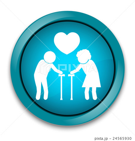 Elderly couple with love symbol Elderly couple with love symbol 24565930