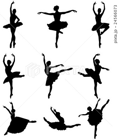 Silhouettes Of Ballerinasのイラスト素材 24566073 Pixta