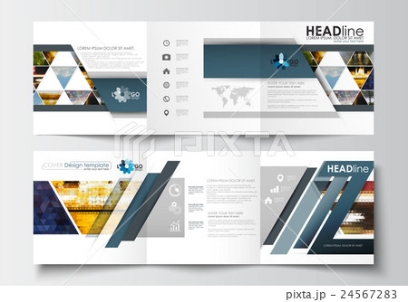 Business templates for tri-fold brochures. Square 24567283