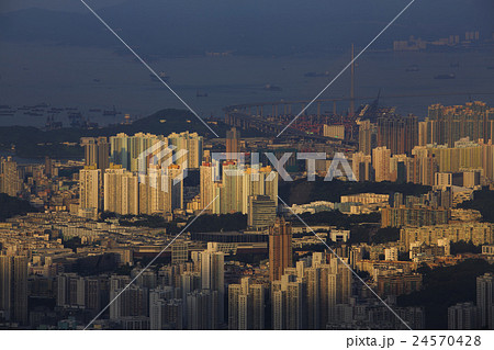 Hong Kong city with morning sunrise Hong Kong city with morning sunrise 24570428