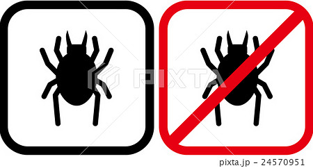 ダニとダニ禁止のピクトグラム 24570951