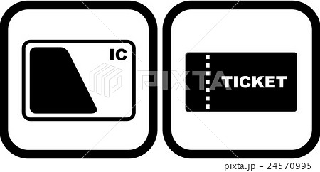 Icカードとチケットのピクトグラムのイラスト素材
