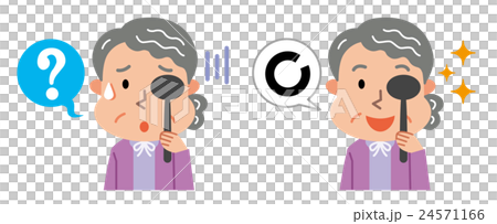 視力健診　女性　高齢者　イラスト 24571166