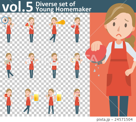 A young woman wearing an apron vol.5 (sets various facial expressions and poses) A young woman wearing an apron vol.5 (sets various facial expressions and poses) 24571504