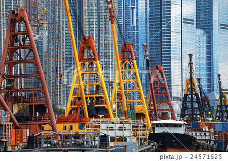 Hong Kong Harbor with cargo ship Hong Kong Harbor with cargo ship 24571625