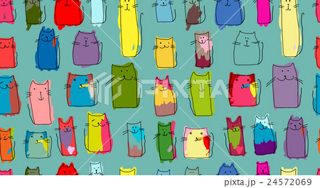 Funny cats family, seamless pattern for your Funny cats family, seamless pattern for your 24572069
