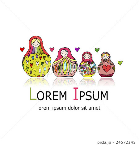 Collection Of Russian Nesting Dolls Matryoshkaのイラスト素材