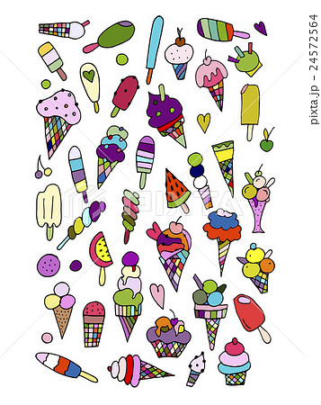 Icecream collection, sketch for your design 24572564