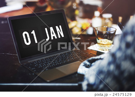New Year Technology Date Graphic Concept 24575129