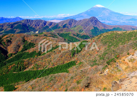 箱根・明神ヶ岳から見る金時山方面と富士山 箱根・明神ヶ岳から見る金時山方面と富士山 24585070
