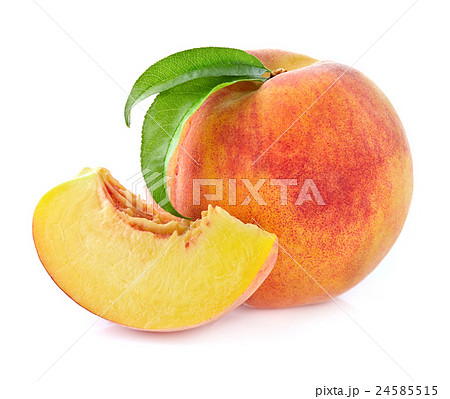 Peach with leaves 24585515