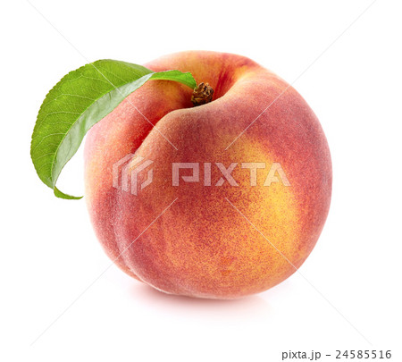 One peach with leaf 24585516