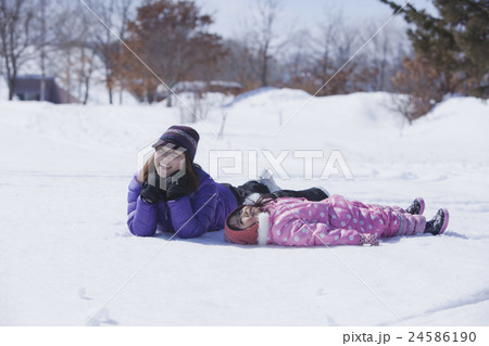 雪　親子 24586190