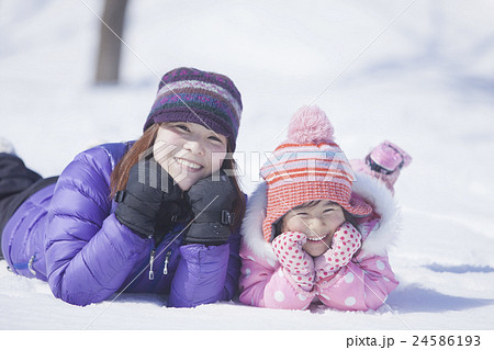 雪　親子 24586193