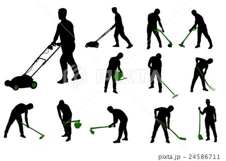 gardening work silhouettes gardening work silhouettes 24586711