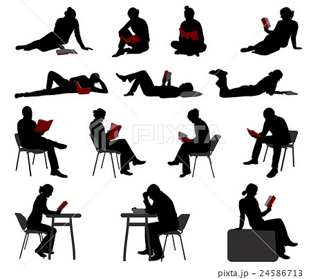 silhouettes of people reading books silhouettes of people reading books 24586713