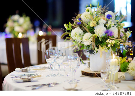 Beautiful table set for some festive event 24587291