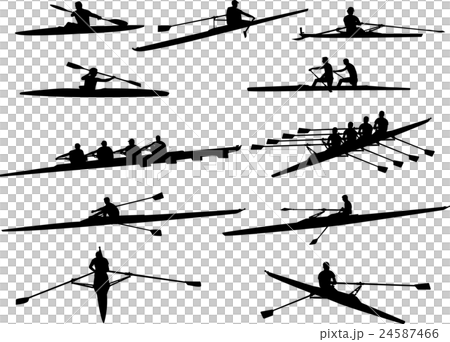 rowing silhouettes rowing silhouettes 24587466