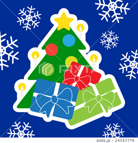 colored illustration - christmas tree with gifts colored illustration - christmas tree with gifts 24587776