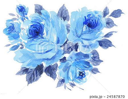 水彩 青い 花 イラスト ちょうど最高の引用
