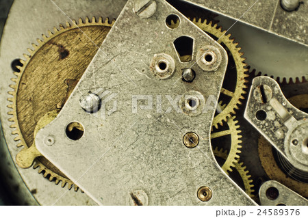 Old Clock Mechanism with Gears taken Closeup. Old Clock Mechanism with Gears taken Closeup. 24589376