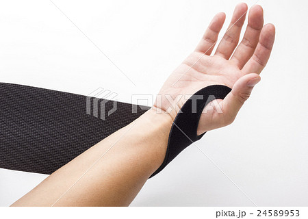 手首のサポーターを着脱する 24589953