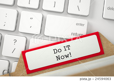 File Card with Inscription Do IT Now. 3D 24594063