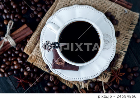 cup of italian espresso with cinnamon 24594866