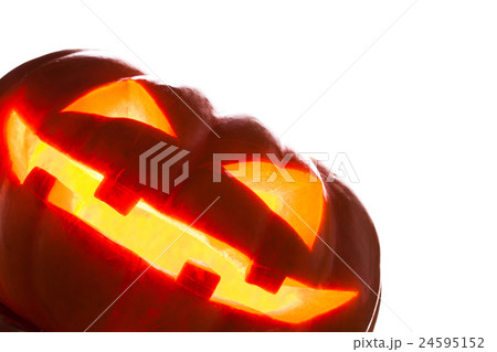 Single Halloween pumpkin. Scary Jack O'Lantern 24595152